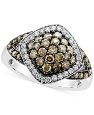 image of Le Vian Chocolate Diamond (3/4 ct. t.w.) & Vanilla Diamond (1/5 ct. t.w.) Ring in 14k White Gold
