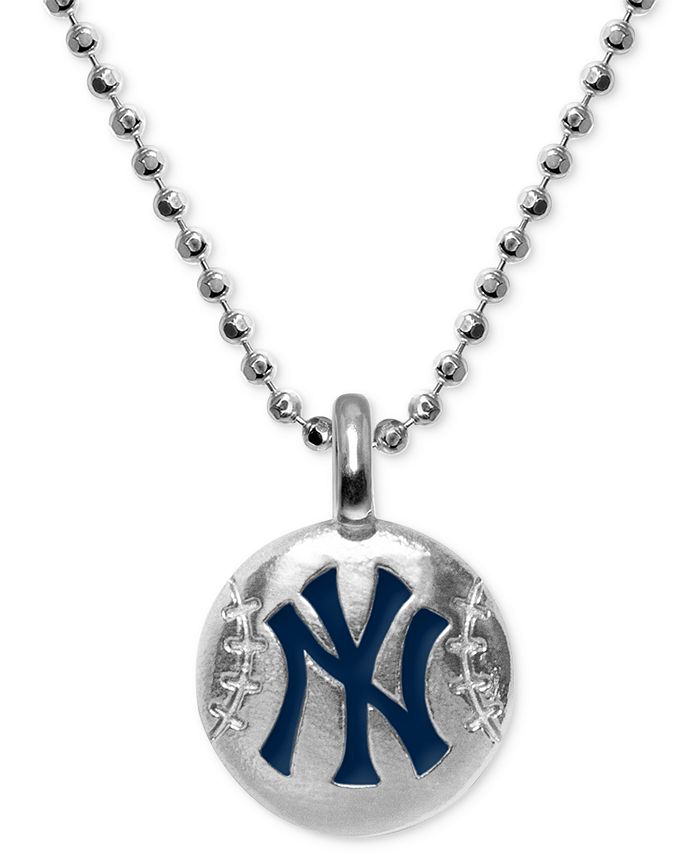 Alex Woo - New York Yankees 16" Pendant Necklace in Sterling Silver