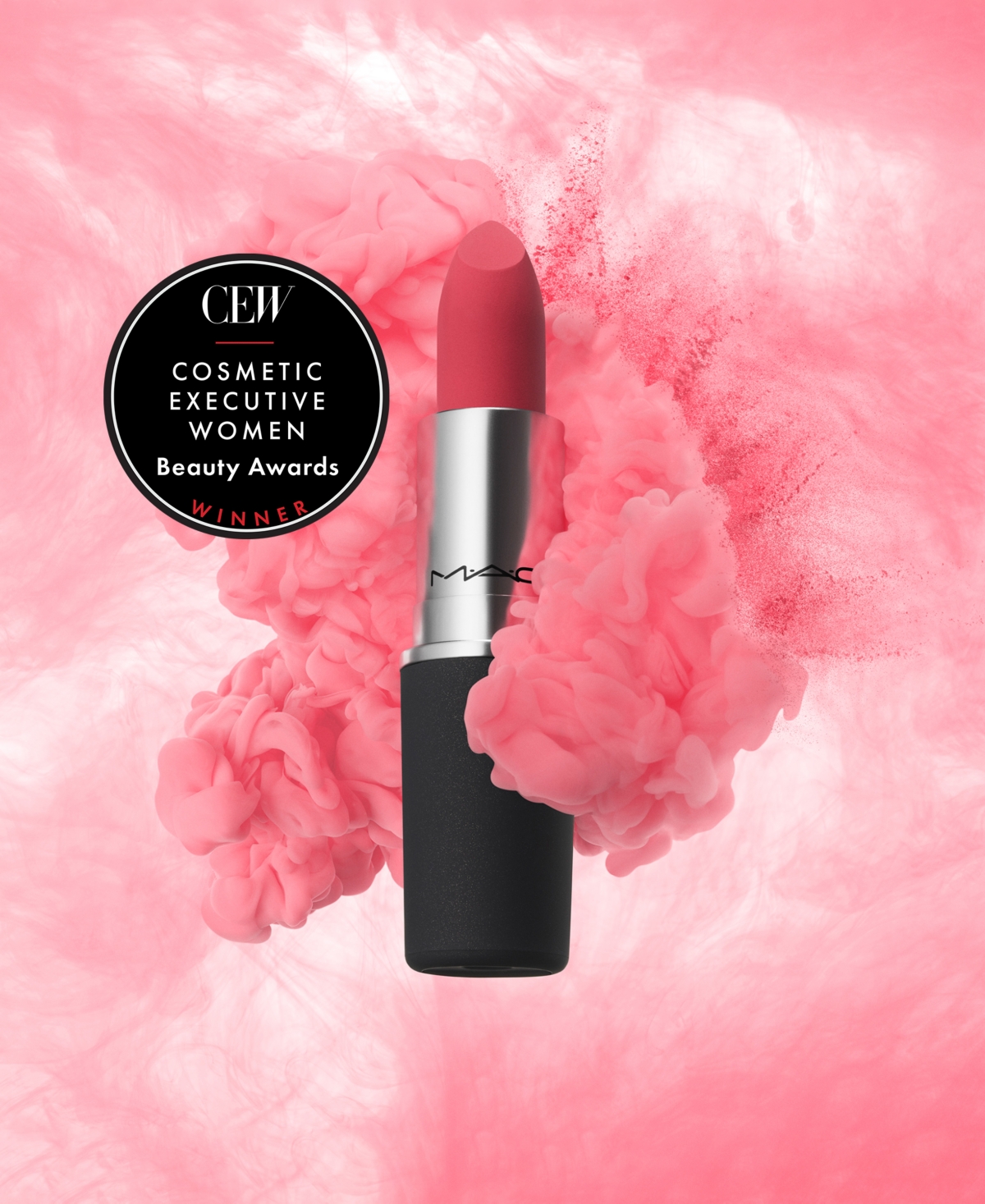 Shop Mac Powder Kiss Lipstick In Sheer Outrage (grapefruit Pink)