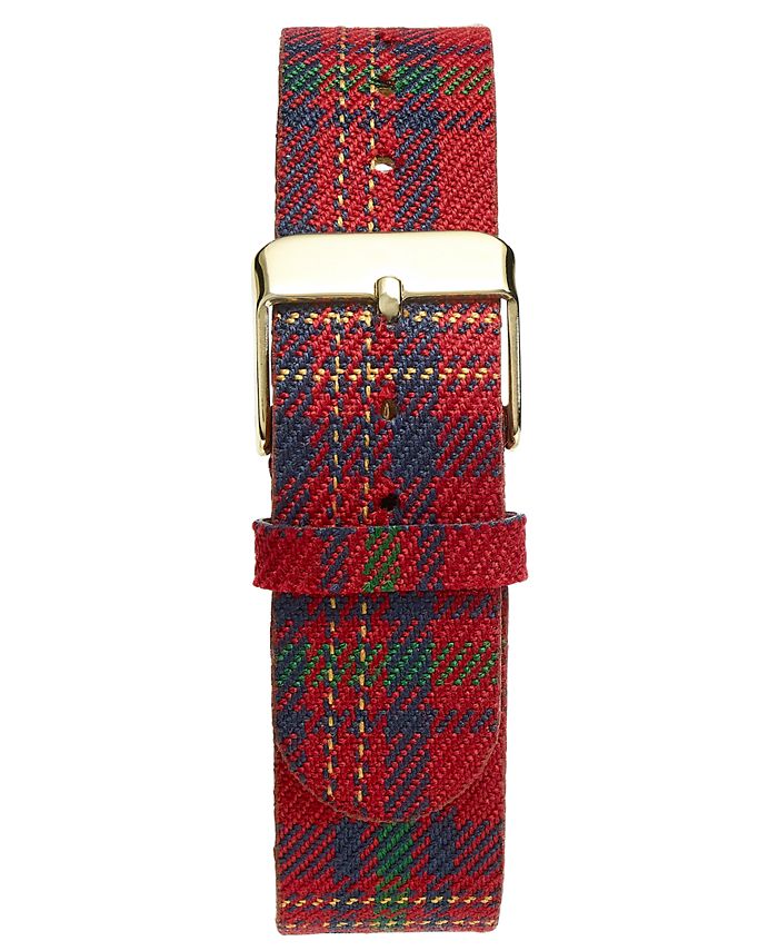 Charter Club Holiday Tree Plaid Strap Watch 36mm, Created for