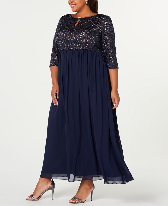 Alex Evenings Plus Size Embellished A-Line Gown - Macy's