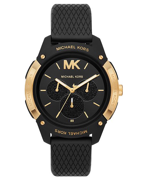 Michael Kors Women S Ryder Black Silicone Strap Watch 44mm Reviews Watches Jewelry Watches Macy S