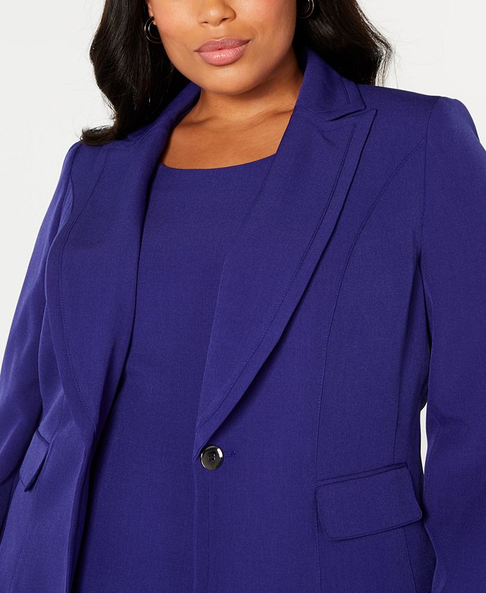 Kasper Plus Size Notch Collar Crepe Blazer - Macy's