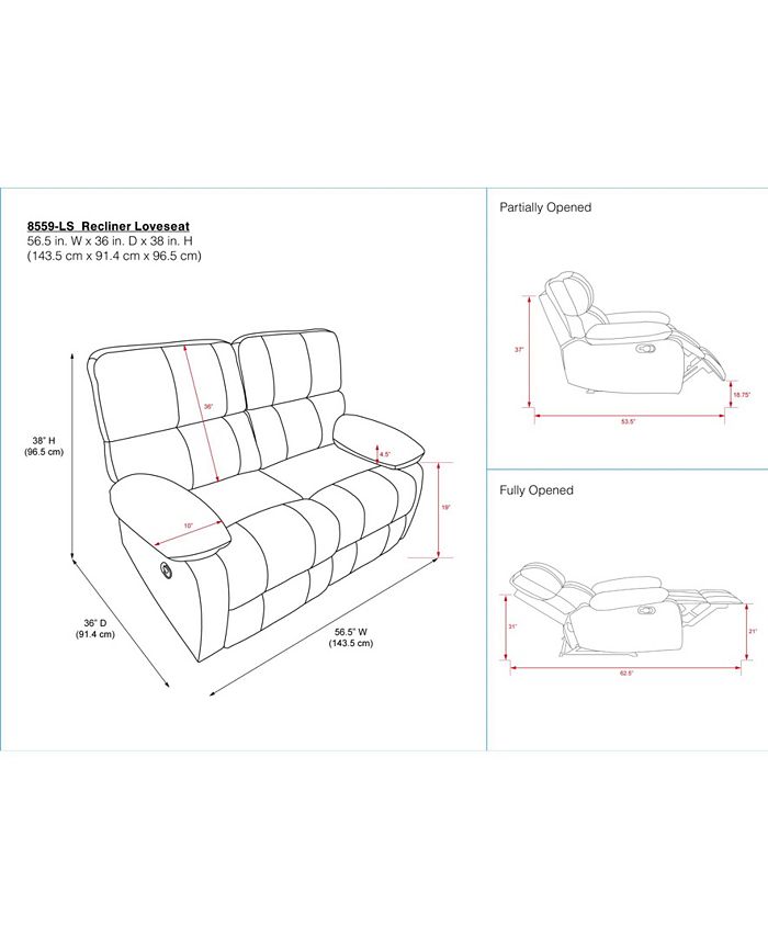 Dorel Living Villa Reclining Living Room Collection Macy's