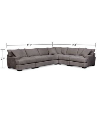 CLOSEOUT! Rhyder 5-Pc. Fabric Sectional Sofa with Apartment Sofa, Created for Macy's