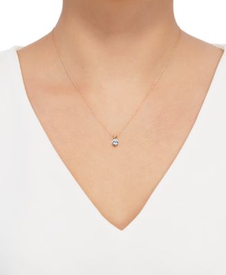 Gemstone 18 Pendant Necklace in 14k Gold