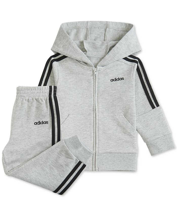 adidas Baby Boys 2-Pc. Cotton French Terry Hoodie & Jogger Pants Set ...