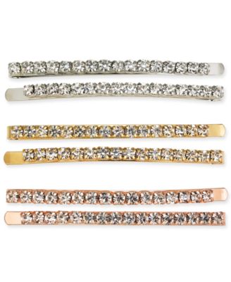 I.N.C. International Concepts - I.N.C. Tri-Tone 3-Pc. Set Crystal Bobby Pins, Created For Macy's