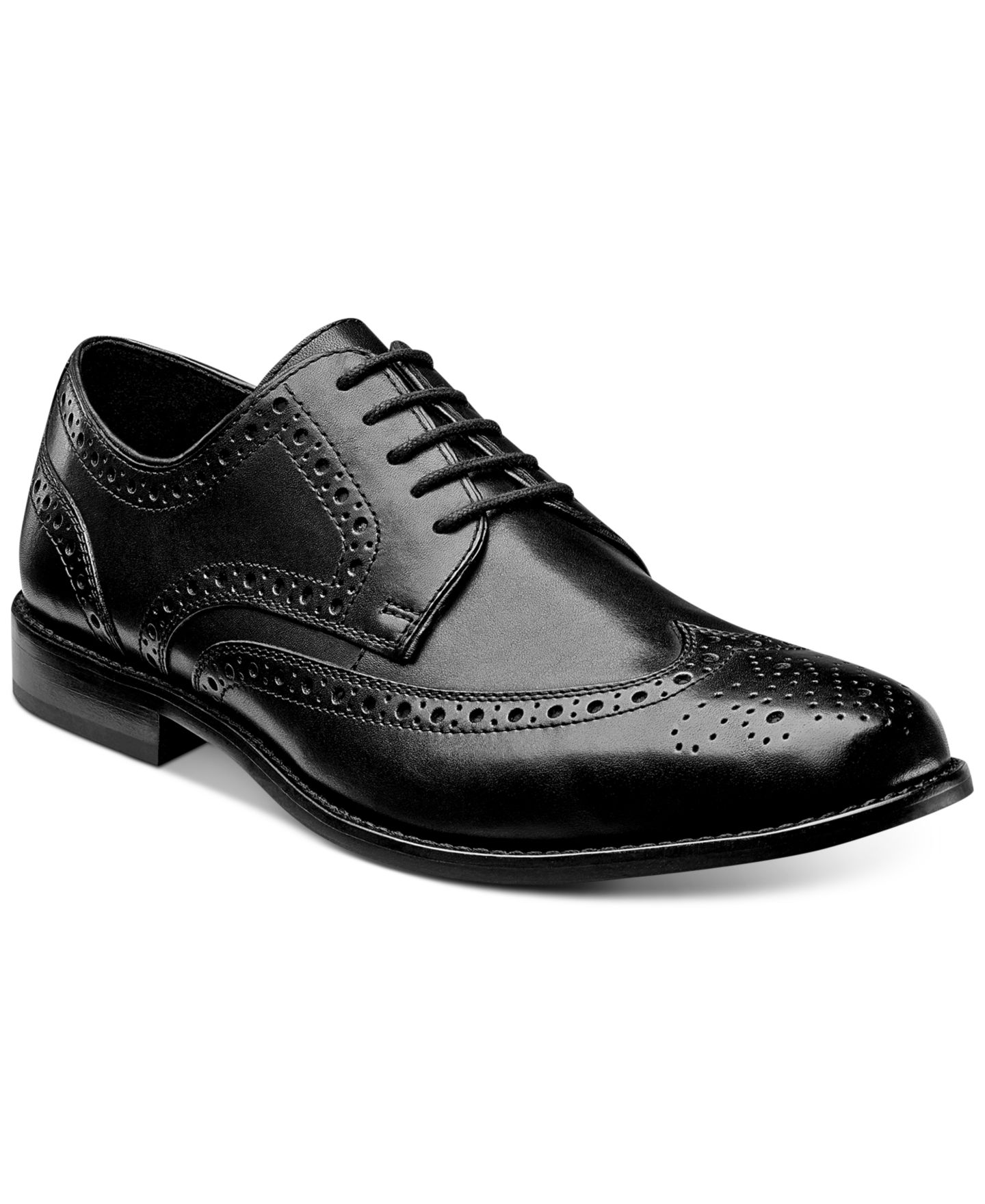 Мужские туфли Nunn Bush Nelson Wingtip Oxfords, цвет: Чёрный — фото 1