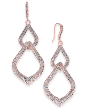 image of Inc Rose Gold-Tone Pave Interlocking Linear Drop Earrings, Created for Macy-s