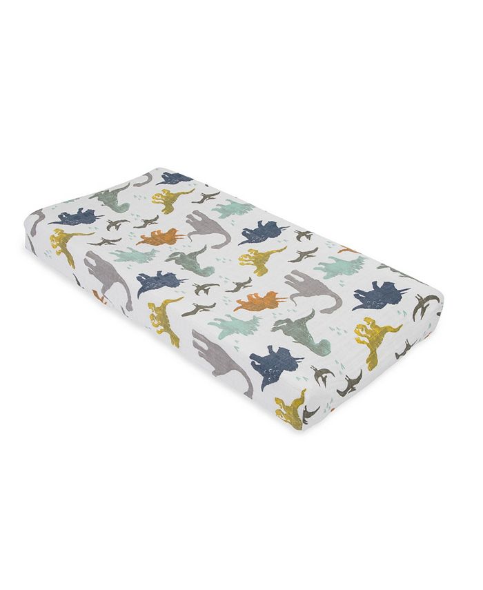 Little Unicorn - Dino Friends Cotton Muslin Changing Pad Cover