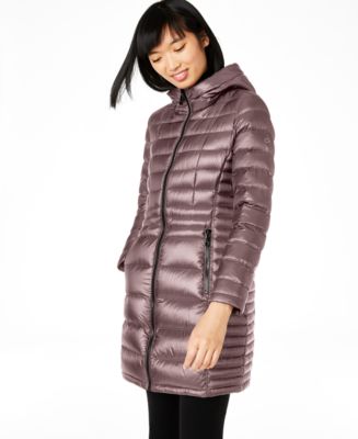 Calvin Klein Hooded Packable Shine Puffer Coat, Created for Macy's - Macy's