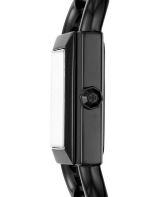 Tory Burch Women's Phipps Black-Tone Stainless Steel Mesh Bracelet
