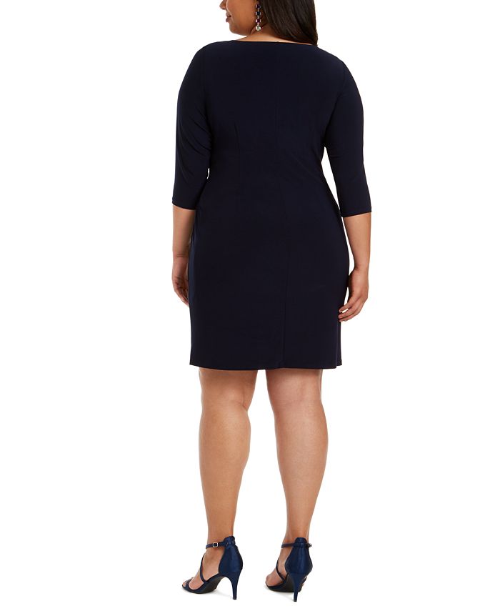 Jessica Howard Plus Size Side-Twist Ruffled Cascade Dress - Macy's