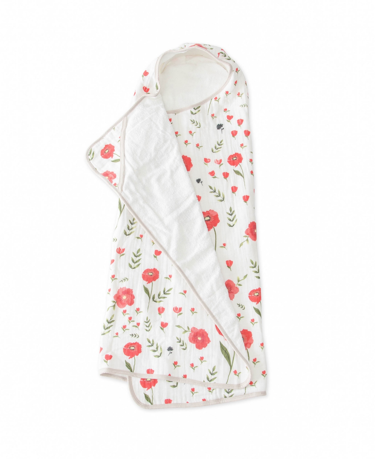 LITTLE UNICORN SUMMER POPPY COTTON MUSLIN BIG KID HOODED TOWEL 