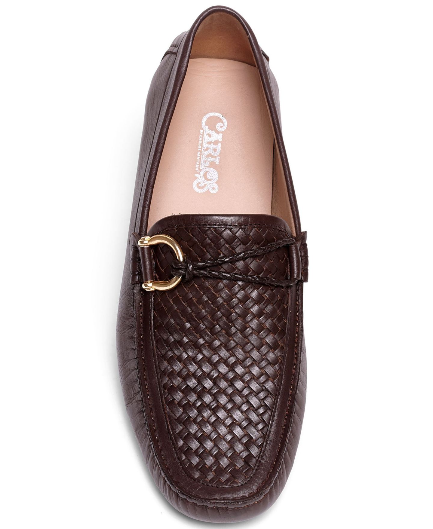 Мужские туфли Carlos by Carlos Santana Malone Interweave Leather Slip-On Driving, цвет: Кофейный — фото 4