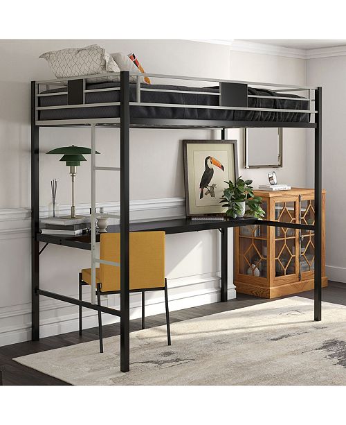 EveryRoom Metal Loft Bunk Bed & Reviews Furniture Macy's