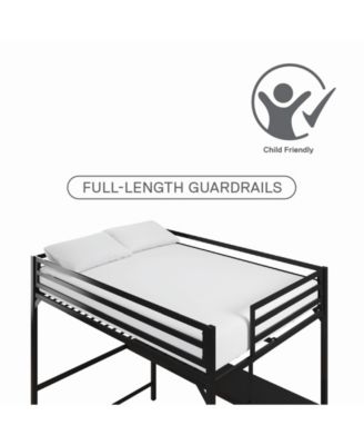 Mason Metal Full Loft Bed with Desk