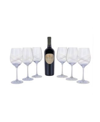 Bezrat Glass Stemmed Wine Glasses, Set Of 6 & Reviews - Glassware ...