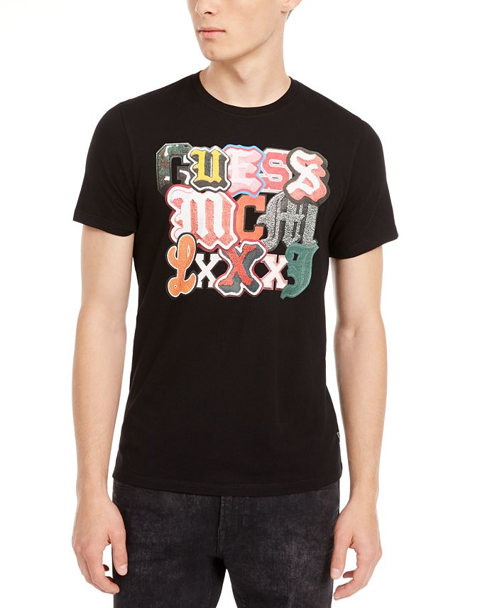 GUESS Men's Patch Logo T-Shirt - Macy's