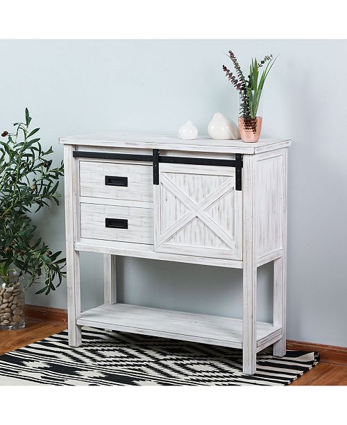 Luxen Home Wood Sliding Door Console Table Reviews Furniture