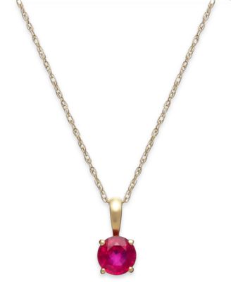Macy's - Ruby Pendant Necklace in 14k Gold (5/8 ct. t.w.)