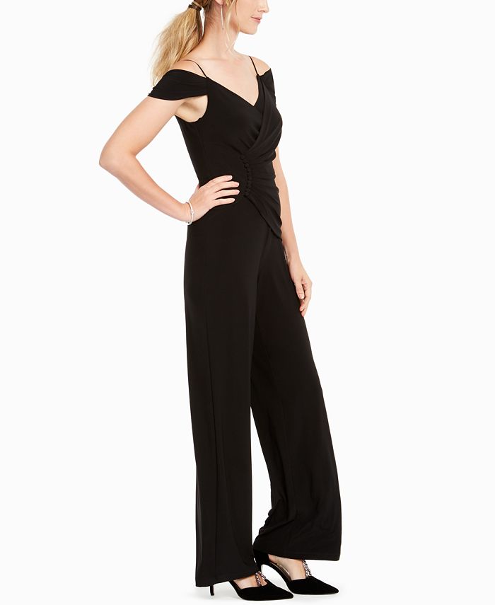 Adrianna Papell Shirred Wrap Jumpsuit - Macy's