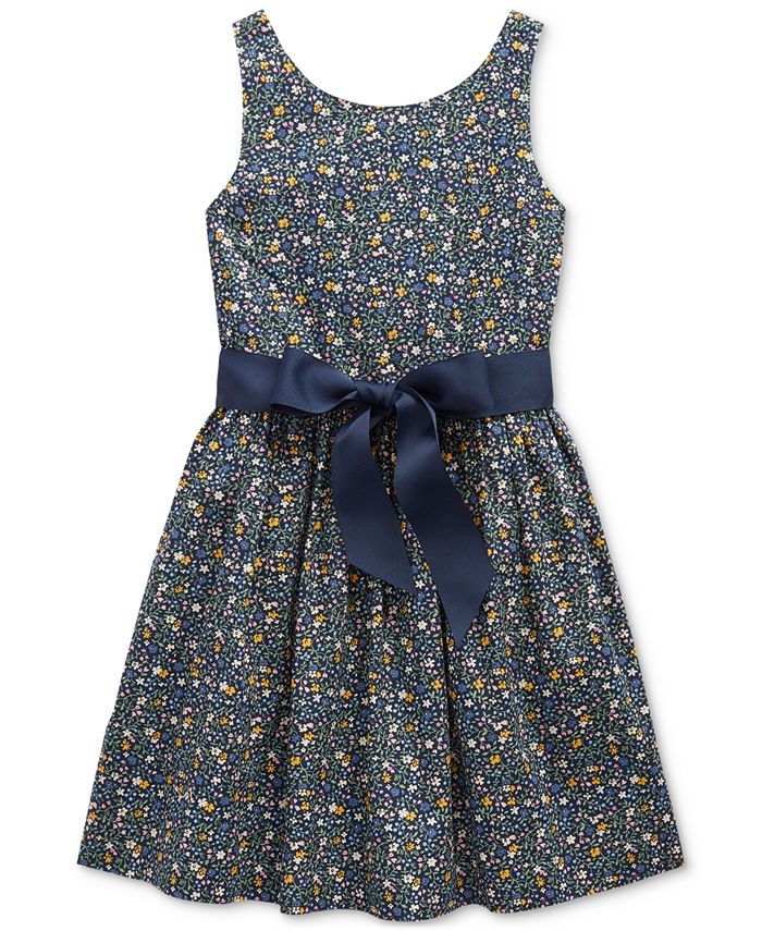 Polo Ralph Lauren Little Girls Cotton Poplin Dress - Macy's