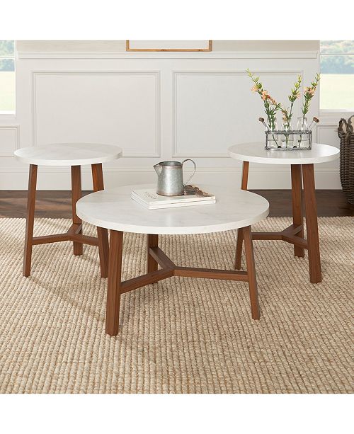Walker Edison 3 Piece Mid Century Modern Accent Table Set Reviews Furniture Macy S
