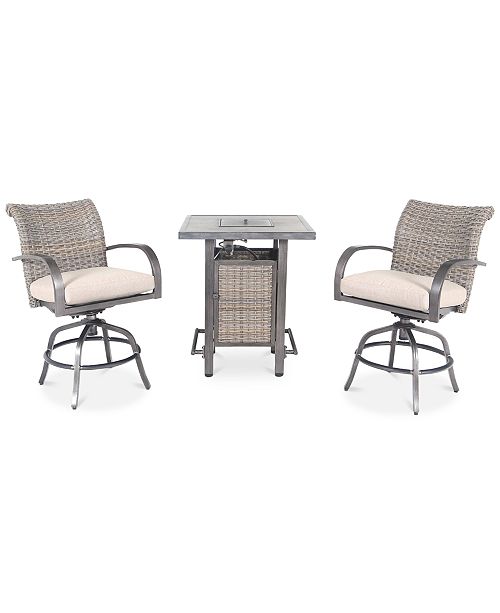 Pacific Casual Cane Estates Aluminum 3 Pc Gathering Height Bar