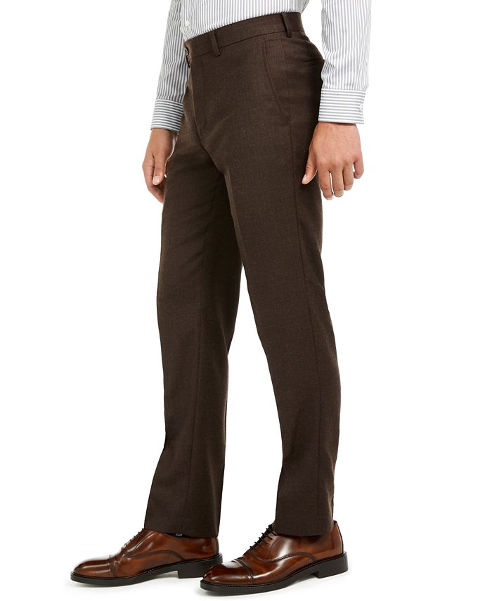 Bar III Men's Slim-Fit Brown Textured Suit Separate Pants, Created for ...