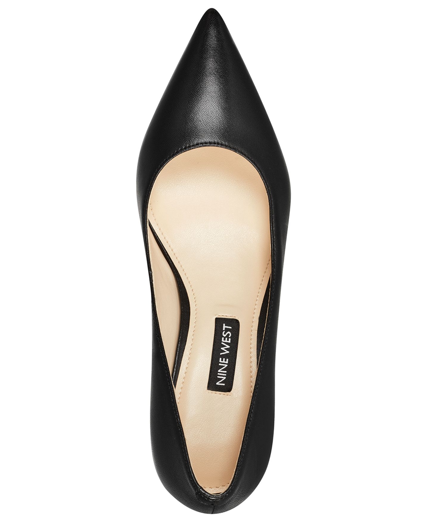 Женские туфли Nine West Arlene Pointed Toe Kitten Heel Pumps, цвет: Чёрный кожаный — фото 4