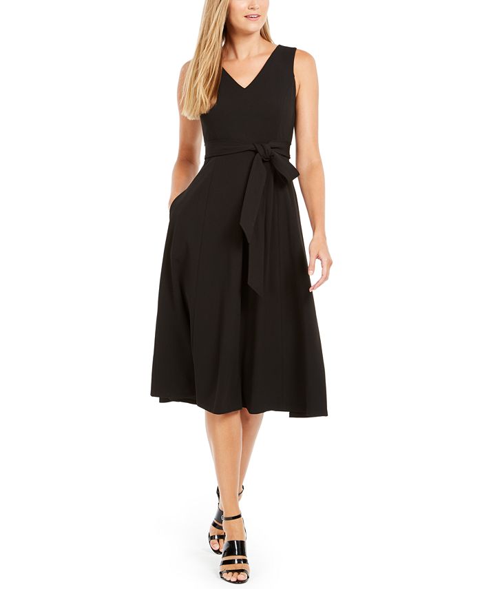 Macy's calvin klein fit and flare dress sales