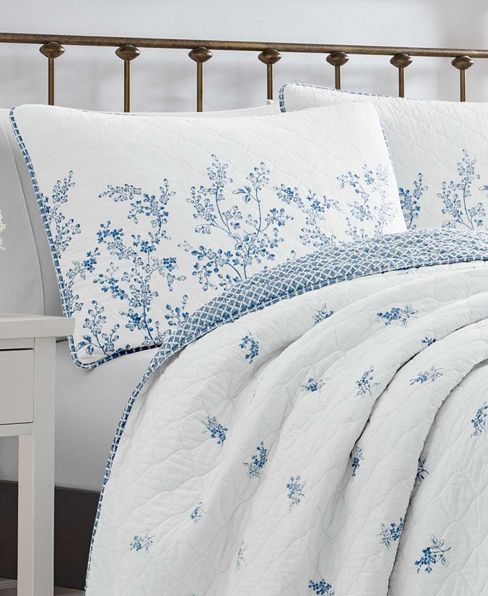 Laura Ashley Flora Blue Quilt Set, King & Reviews Quilts & Bedspreads