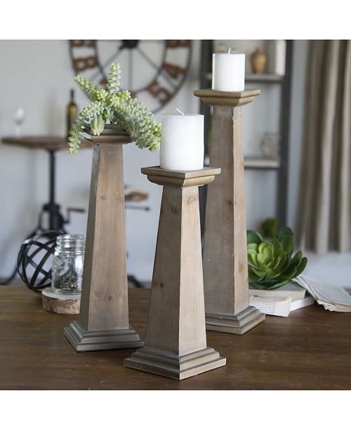 Vip Home Garden 3 Piece Wood Pedestals Reviews Candle