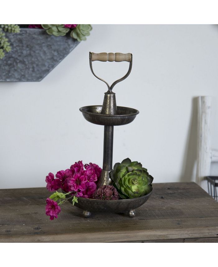 VIP Home & Garden Bronze Metal 2-Tier Tray & Reviews - Macy's