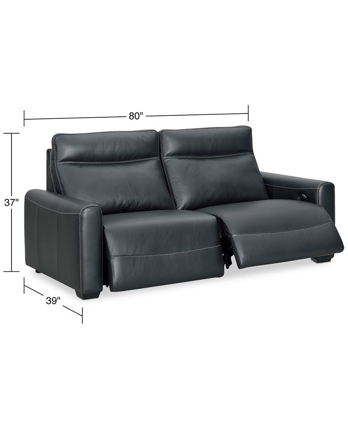 Furniture Marzia Leather 2Pc. Sectional with 2 Power Recliners