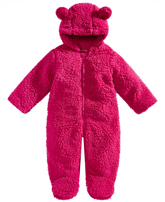 First Impressions Baby Boys & Girls Hooded Footed Faux-Sherpa Bunting  Snowsuit, Created for Macy's - Macy's