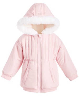 image of First Impressions Baby Girls Plush Trim Parka, Created for Macy-s
