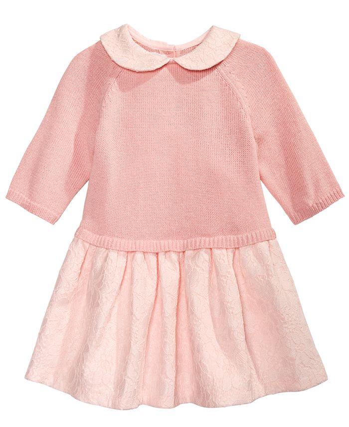 First Impressions Baby Girls Lace Sweater Dress, Created for Macy's ...