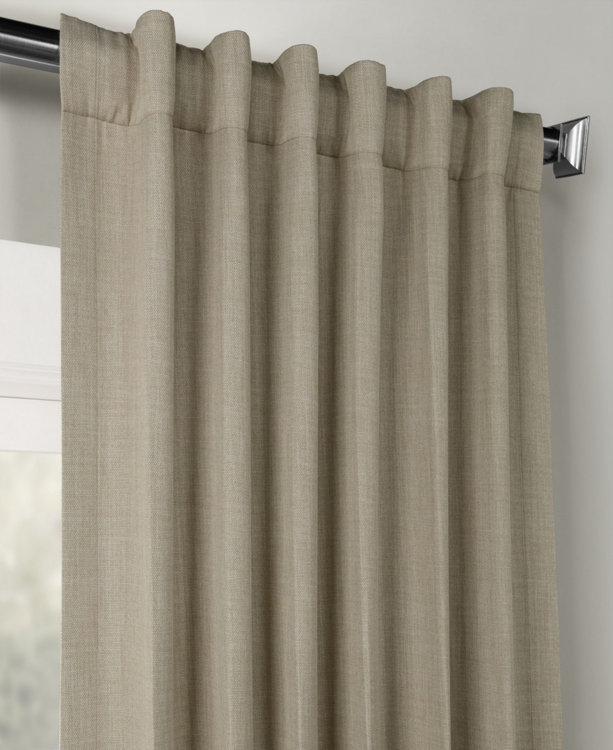 Half Price Drapes Textured Faux Linen Room Darkening Curtain