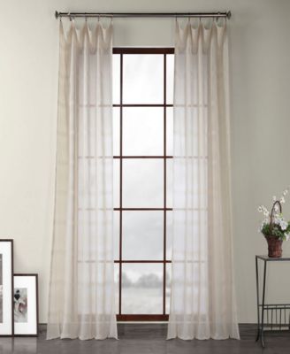 Exclusive Fabrics Furnishings Patterned Linen Sheer Curtain 108" x 50" Curtain Panel
