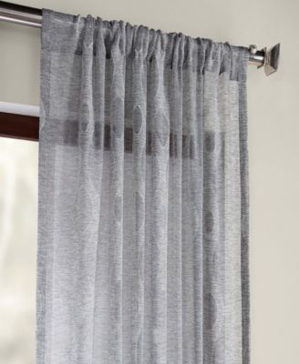 Vega Striped Patterned Faux Linen Sheer Curtain