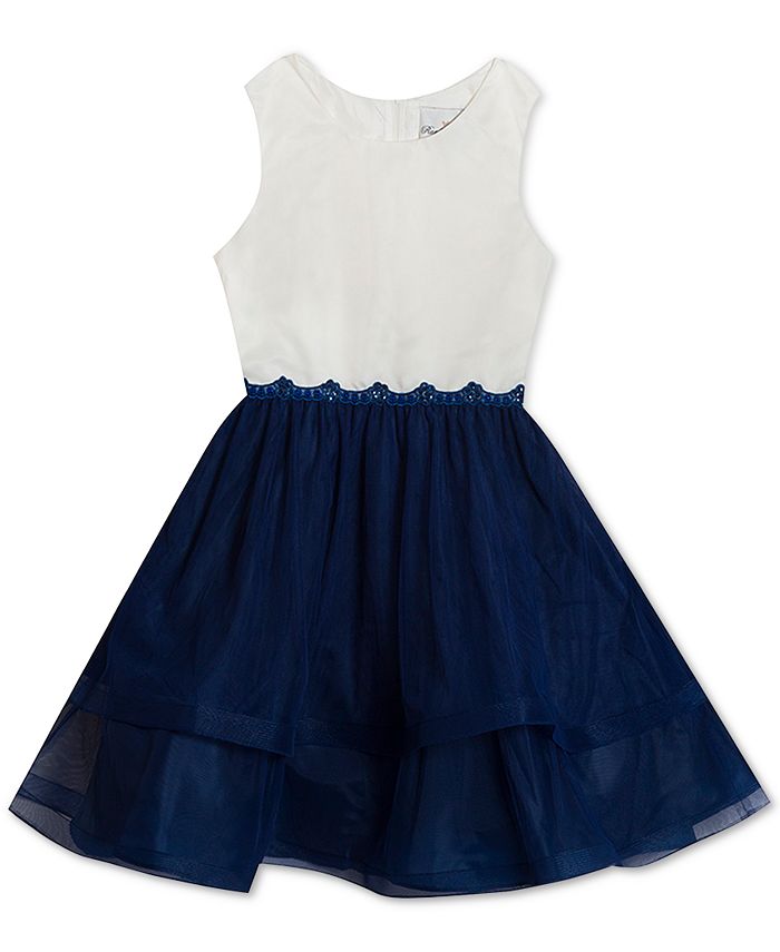 Rare Editions Little Girls Colorblocked Tulle Dress - Macy's