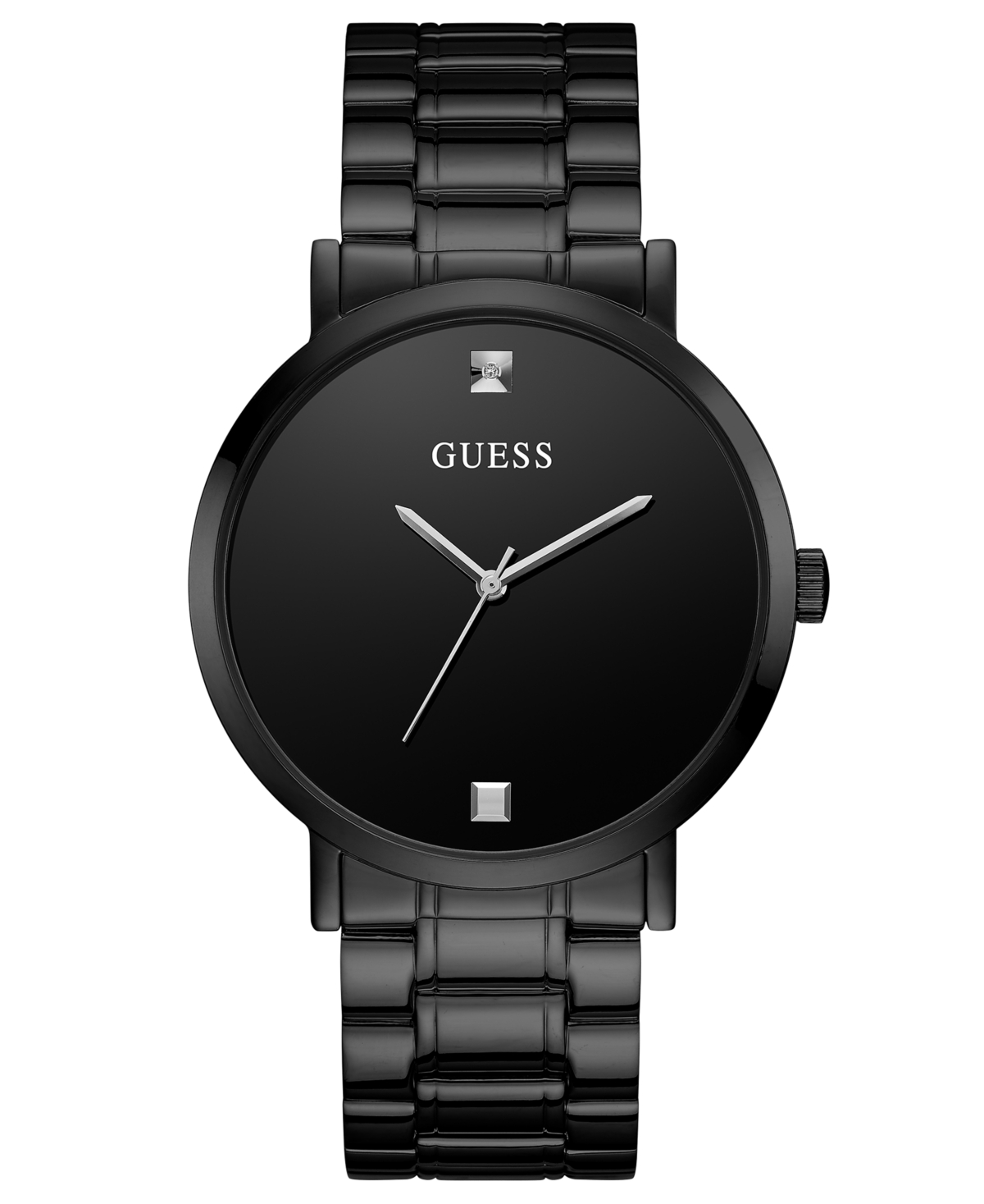 Guess Men's Diamond-Accent Black Stainless Steel Bracelet Watch 44mm - Black