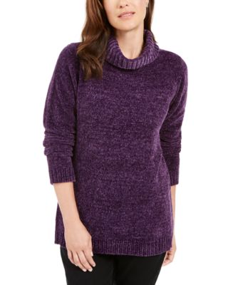 Karen Scott Chenille Mock-Neck Sweater, Created for Macy's - Macy's