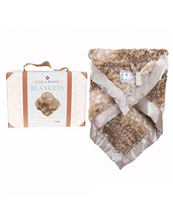 Zalamoon - Plush Luxie Pocket Blanket with Pocket and Strap Holder for Pacifier or Toy