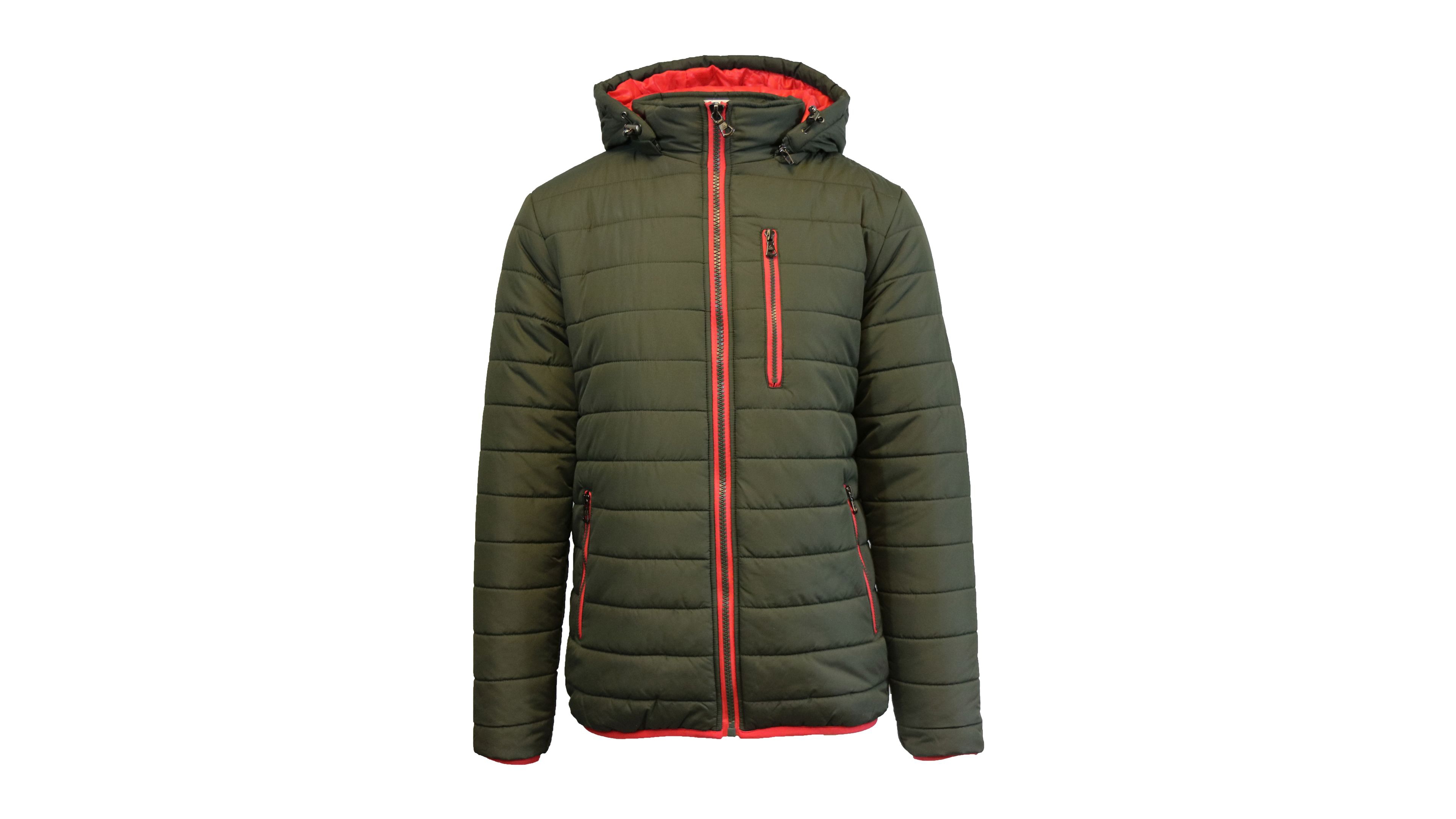 Spire By Galaxy Men's Puffer Bubble Jacket with Contrast Trim
