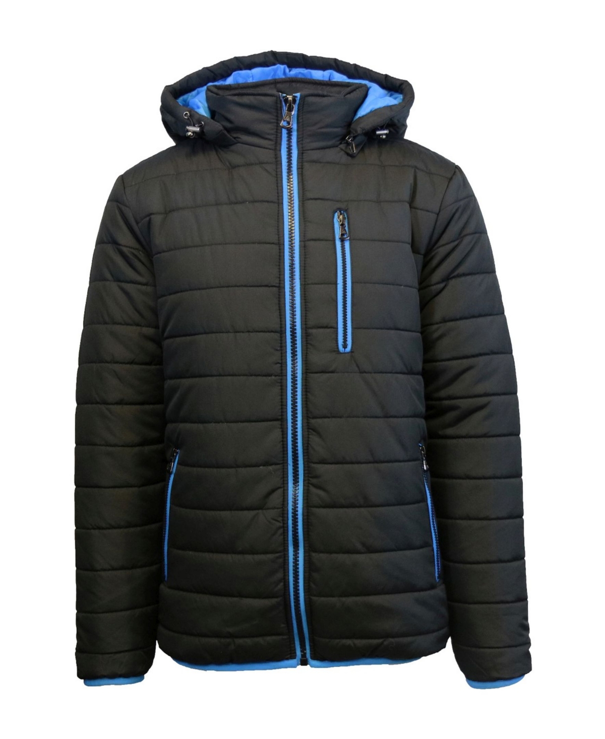 Galaxy By Harvic Spire By Galaxy Men's Puffer Bubble Jacket with Contrast Trim