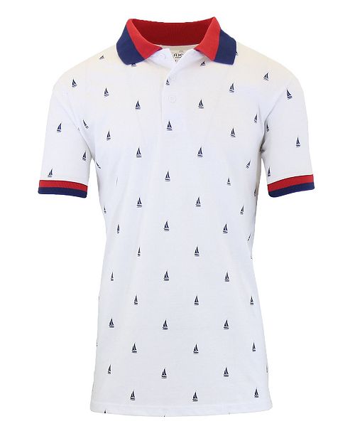 Galaxy By Harvic Men S Short Sleeve Printed Pique Polo Shirts Reviews Polos Men Macy S